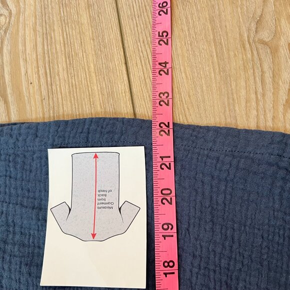 Jules & Leopold Blue Elastic Puff Sleeve Cropped Top Cute & Comfy 100% cotton 1X - Picture 7 of 10